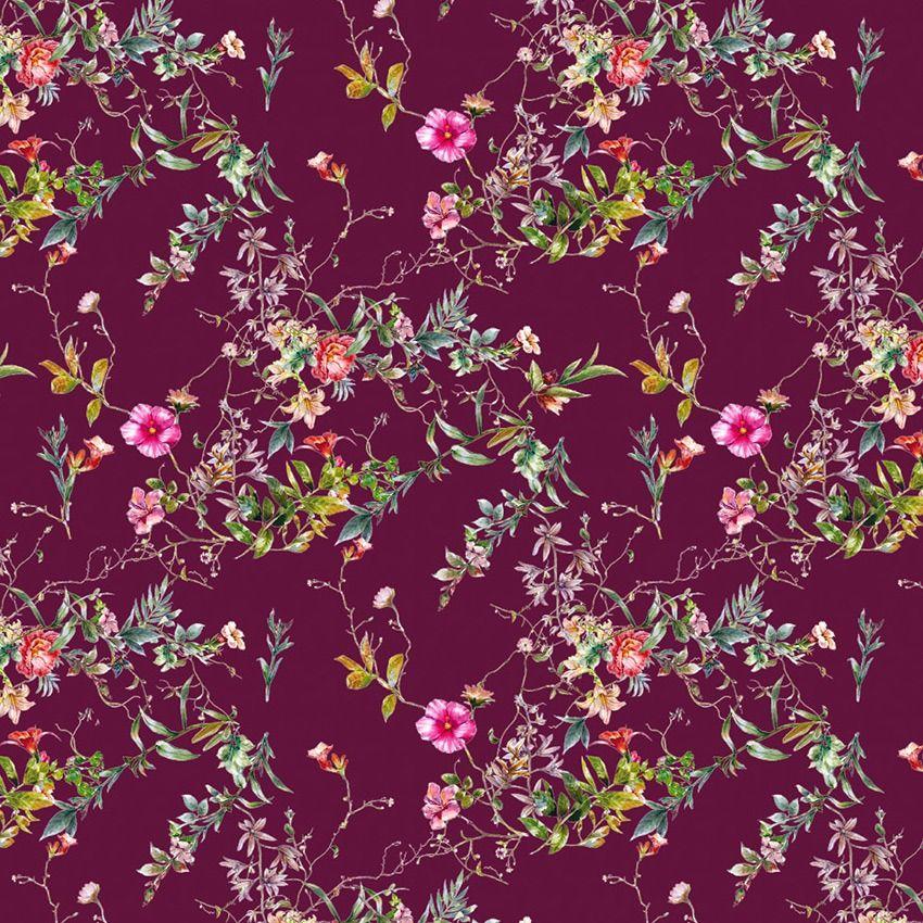 Twiggy Plum - Printed Stretch Fabric